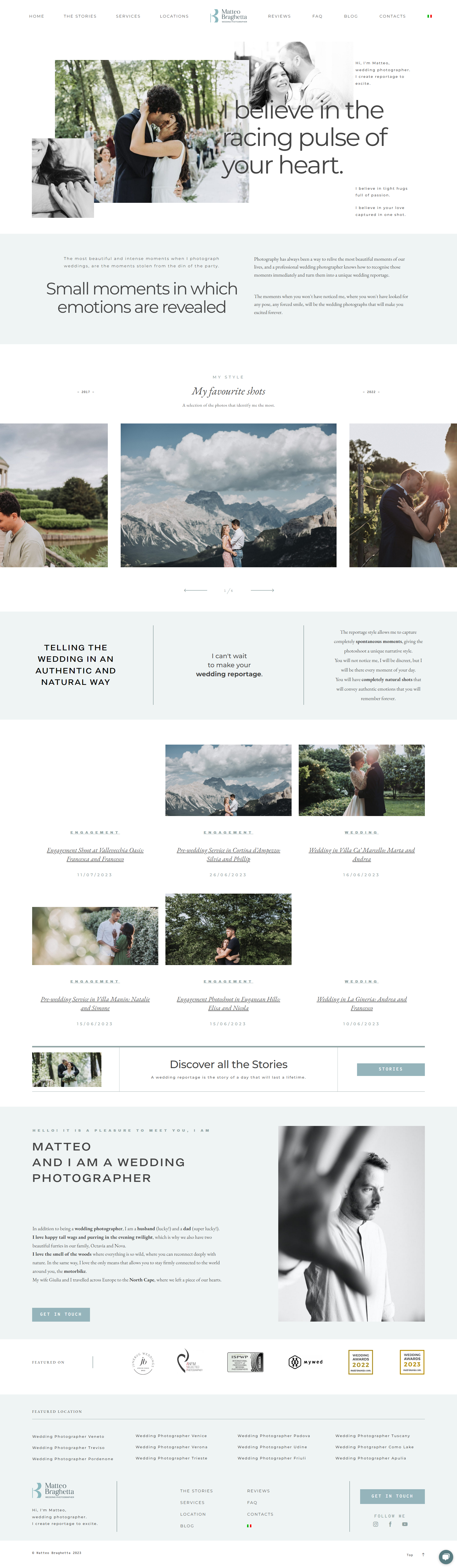 Matteo Bragetta Wedding Photographer Website